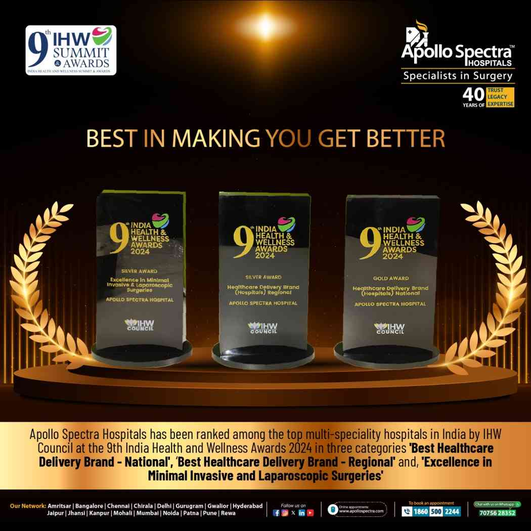 BIG Apollo Spectra Hospital has been honored with three prestigious awards by the IHW Council