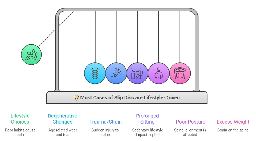 causes of slip disc